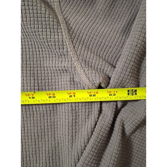 Orvis Trout Bum Sweater Mens Brown Large 1/4 Zip Waffle Fleece Pullover - Picture 7 of 7